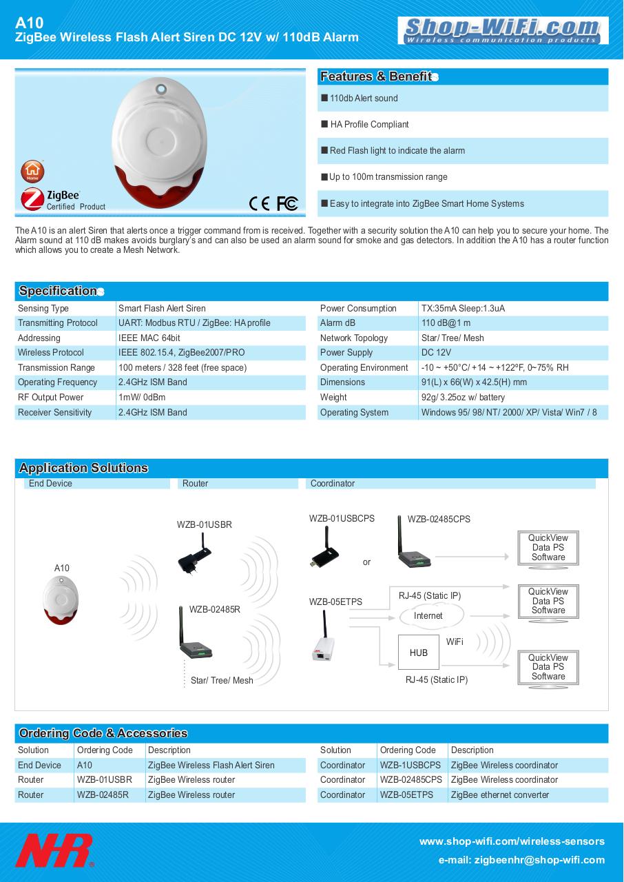 Document preview A10-ZigBee_Wireless_Flash_Alert_Siren-NHR-SHOP-WIFI.pdf - page 1/1