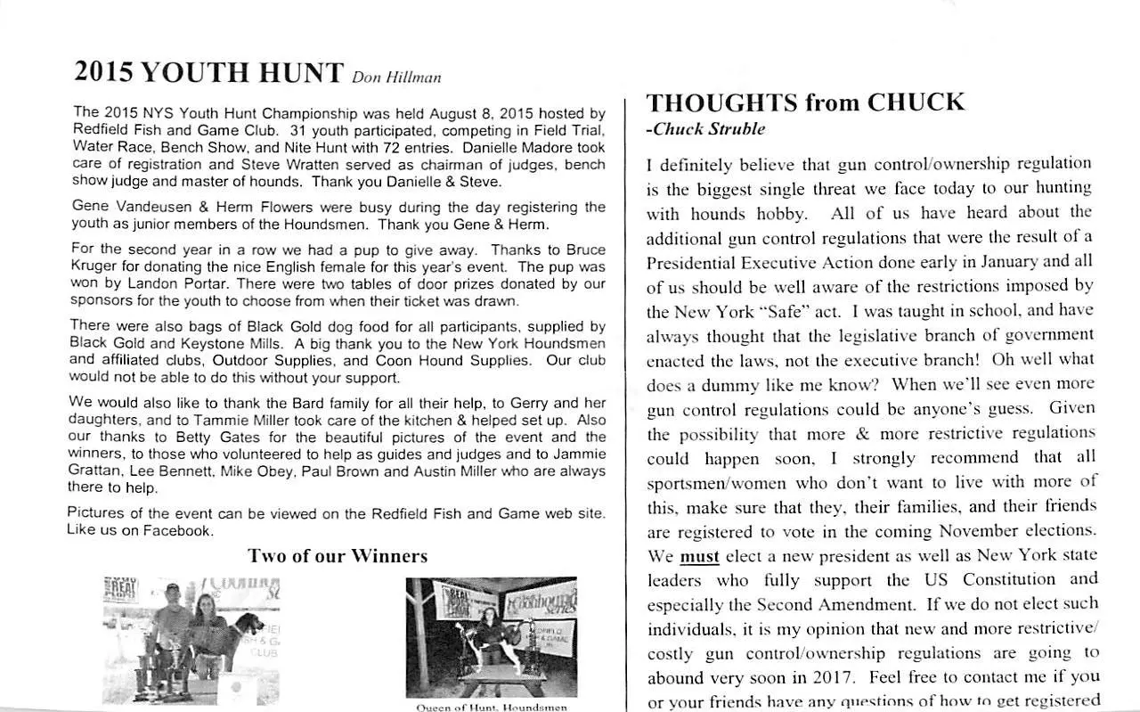 Page 5 of 7, Houndsmen News Letter Winter 16
