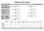 Page 2, mtahan nəticə vərəqi (6 cı sinif)