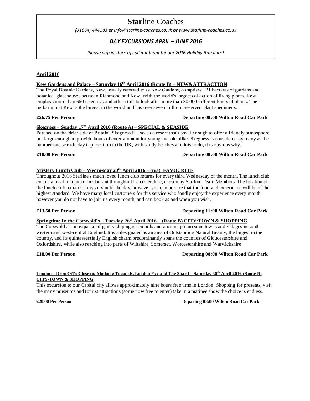 Page 1 of 3, Day Excusions April June 2016