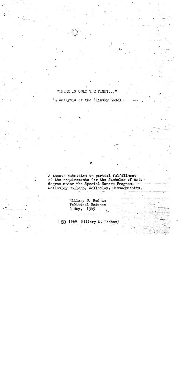 Page 1 of 92, HillaryClintonThesisSaulAlinsky