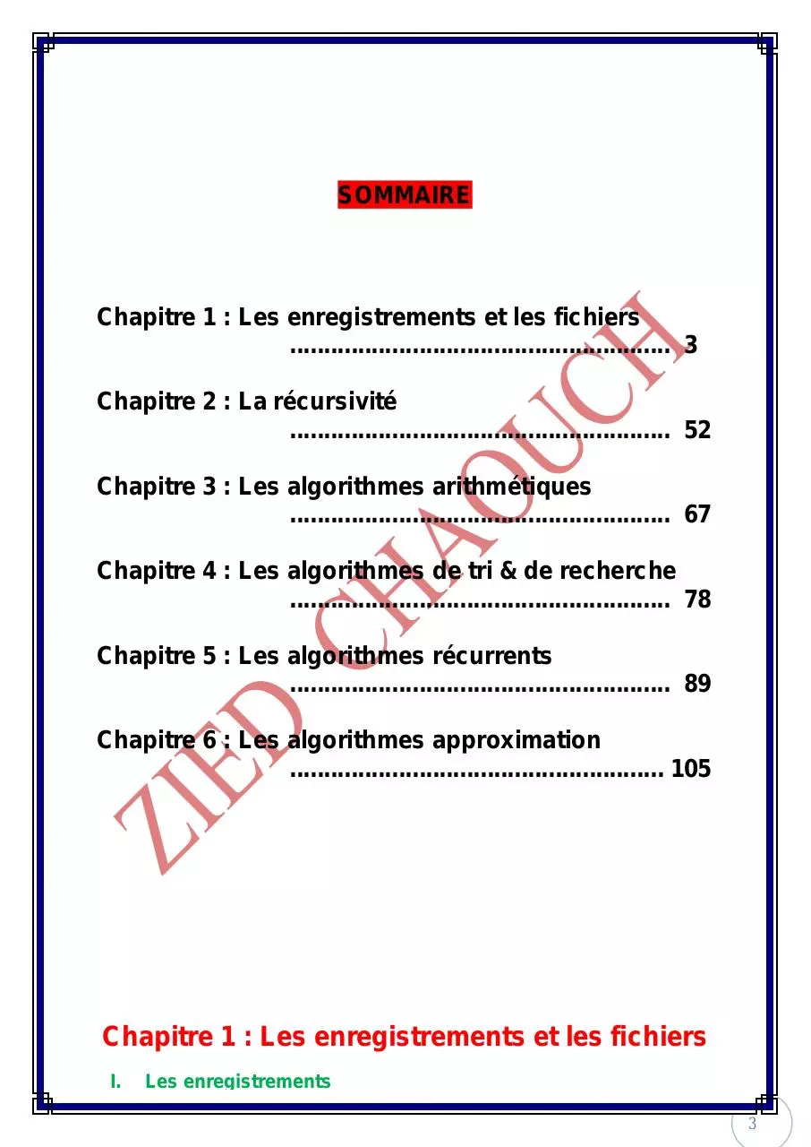 Page 3 of 109, PROGRAMMER AVEC ZAYDOUN T2