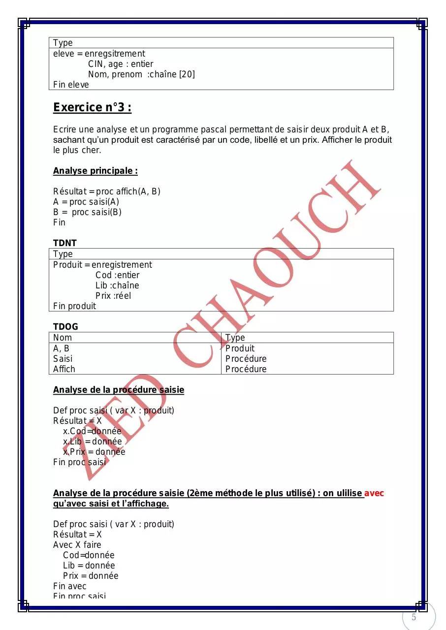 Page 5 of 109, PROGRAMMER AVEC ZAYDOUN T2
