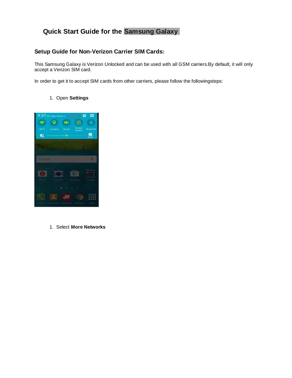 Page 1 of 23, Samsung Galaxy APN Data instructions(Draft) (1) (1)