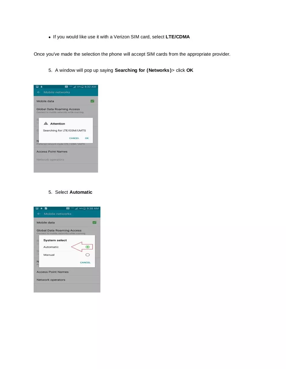 Page 5 of 23, Samsung Galaxy APN Data instructions(Draft) (1) (1)