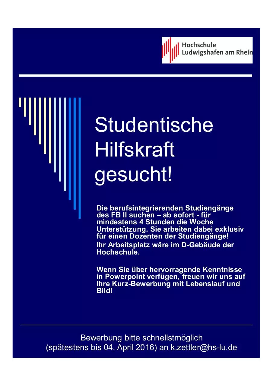 Page 1 of 1, Studentische Hilfskraft gesucht! HS LU