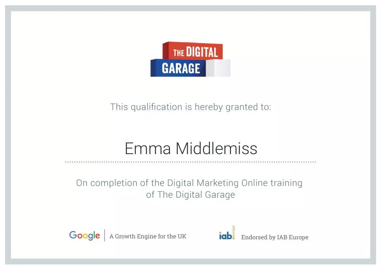 Page 1 of 1, certificate