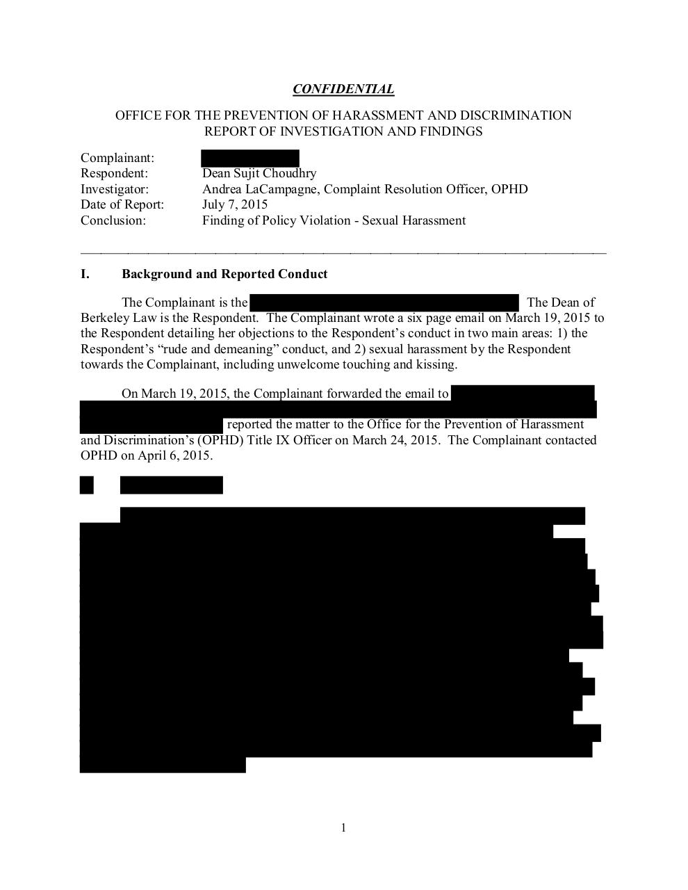 Choudhry Investigation Report 7-7-15 - REDACTED.pdf - page 1/12