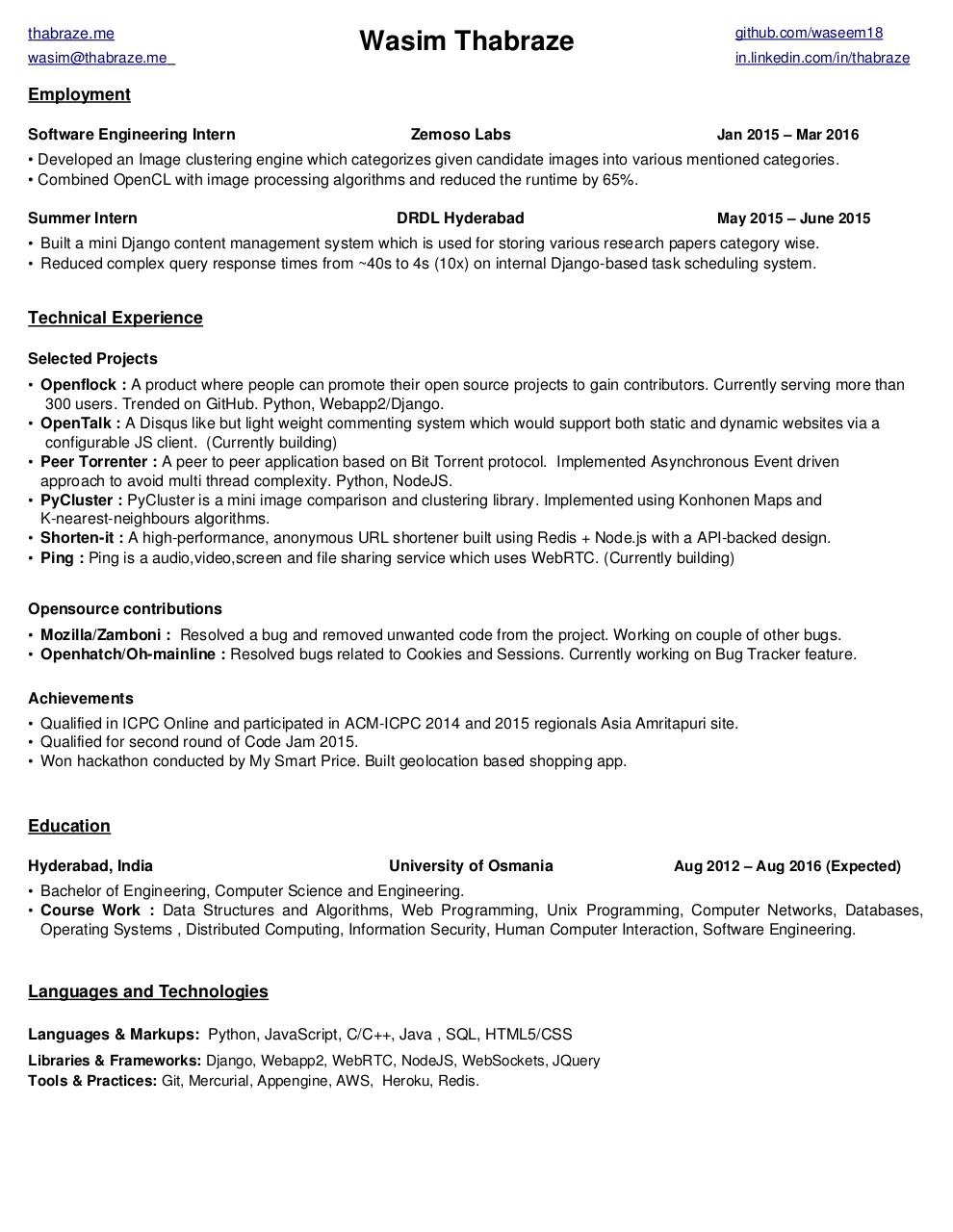 Document preview resume.pdf - page 1/1