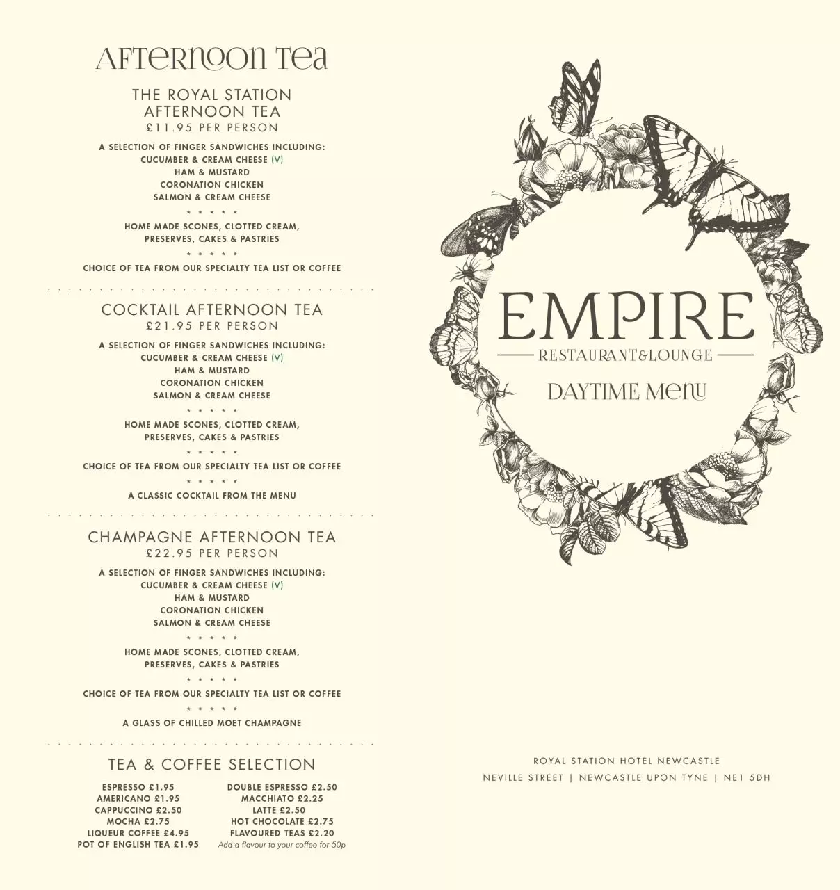 Page 1 of 2, Empire Daytime Menu