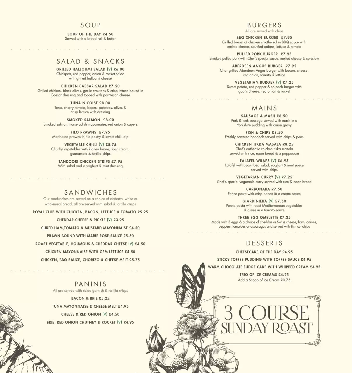 Page 2 of 2, Empire Daytime Menu