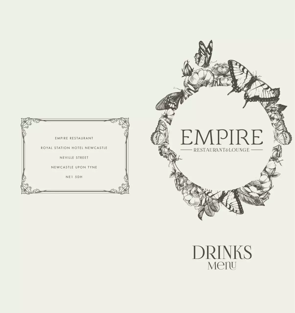 Page 1 of 2, EMPIRE Drinks Menu
