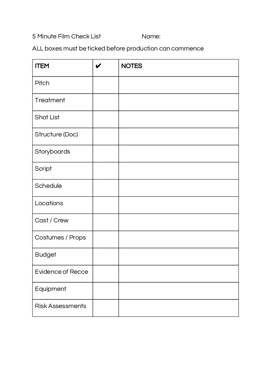 Page 1 of 1, 00 CHECKLIST