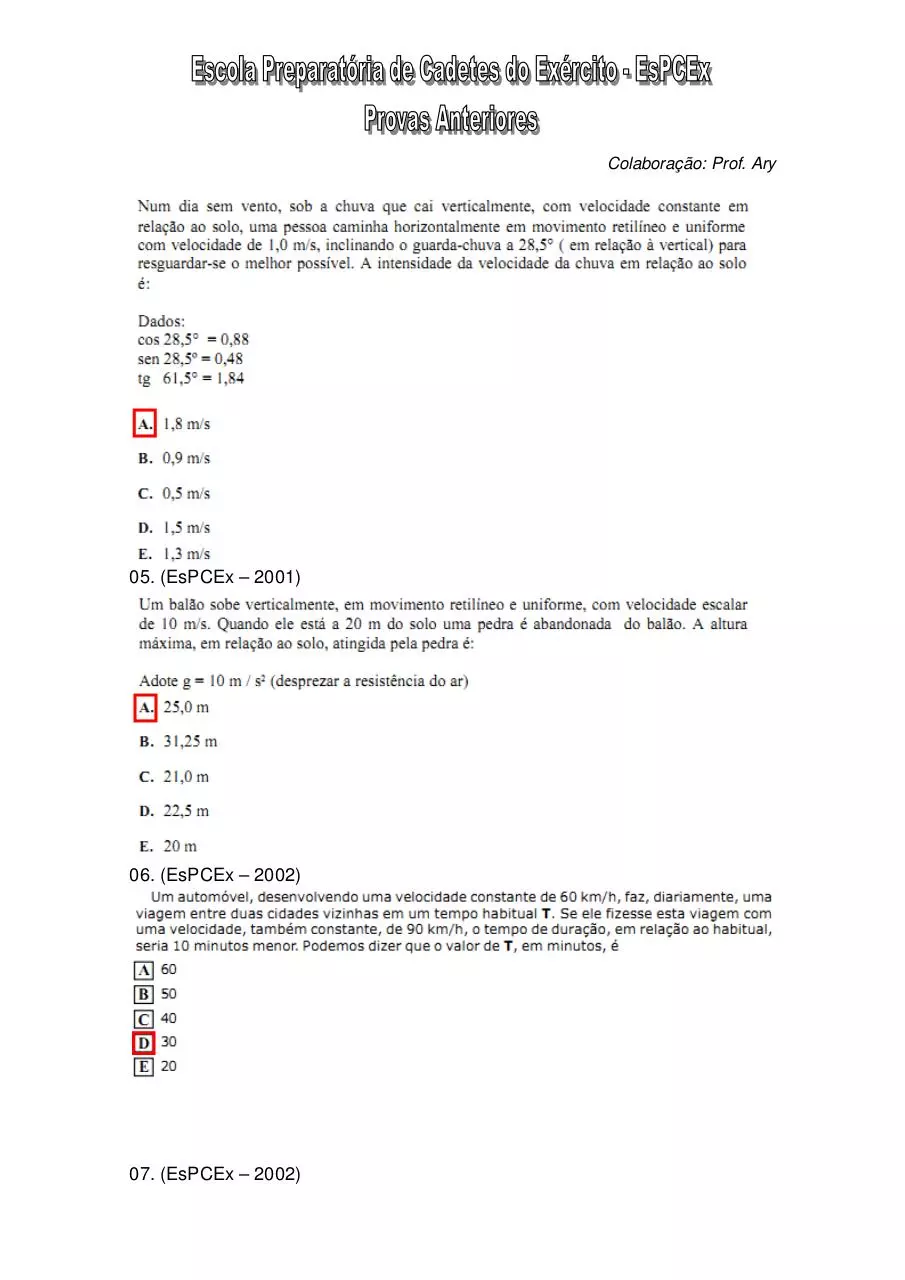 Page 2 of 45, Física por Ãrea (EsPCEx)