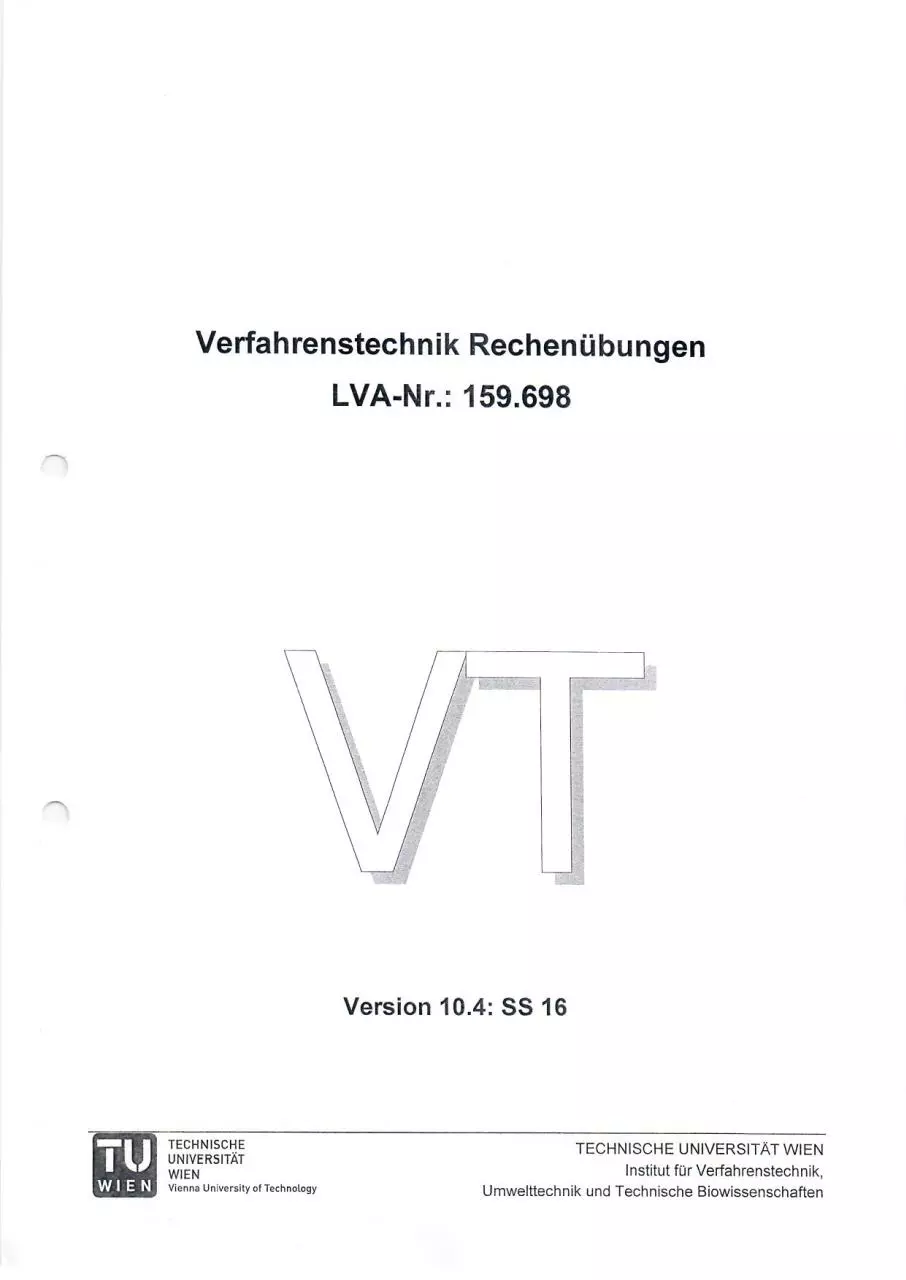 Page 1 of 118, Skript VT Rechenübungen SS2016