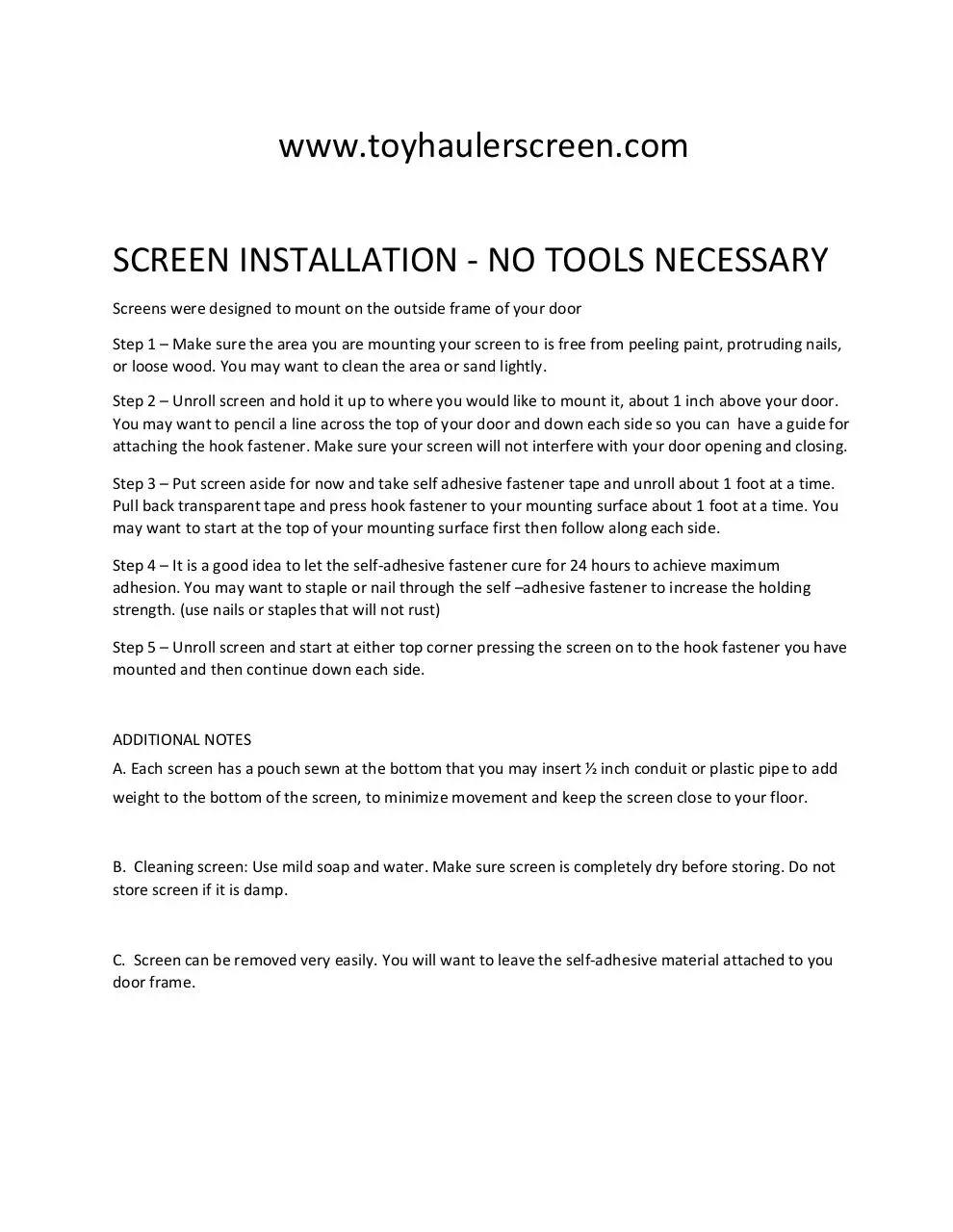 Document preview - Toy_Hauler_Screen_Installation pdf.pdf - Page 1/1