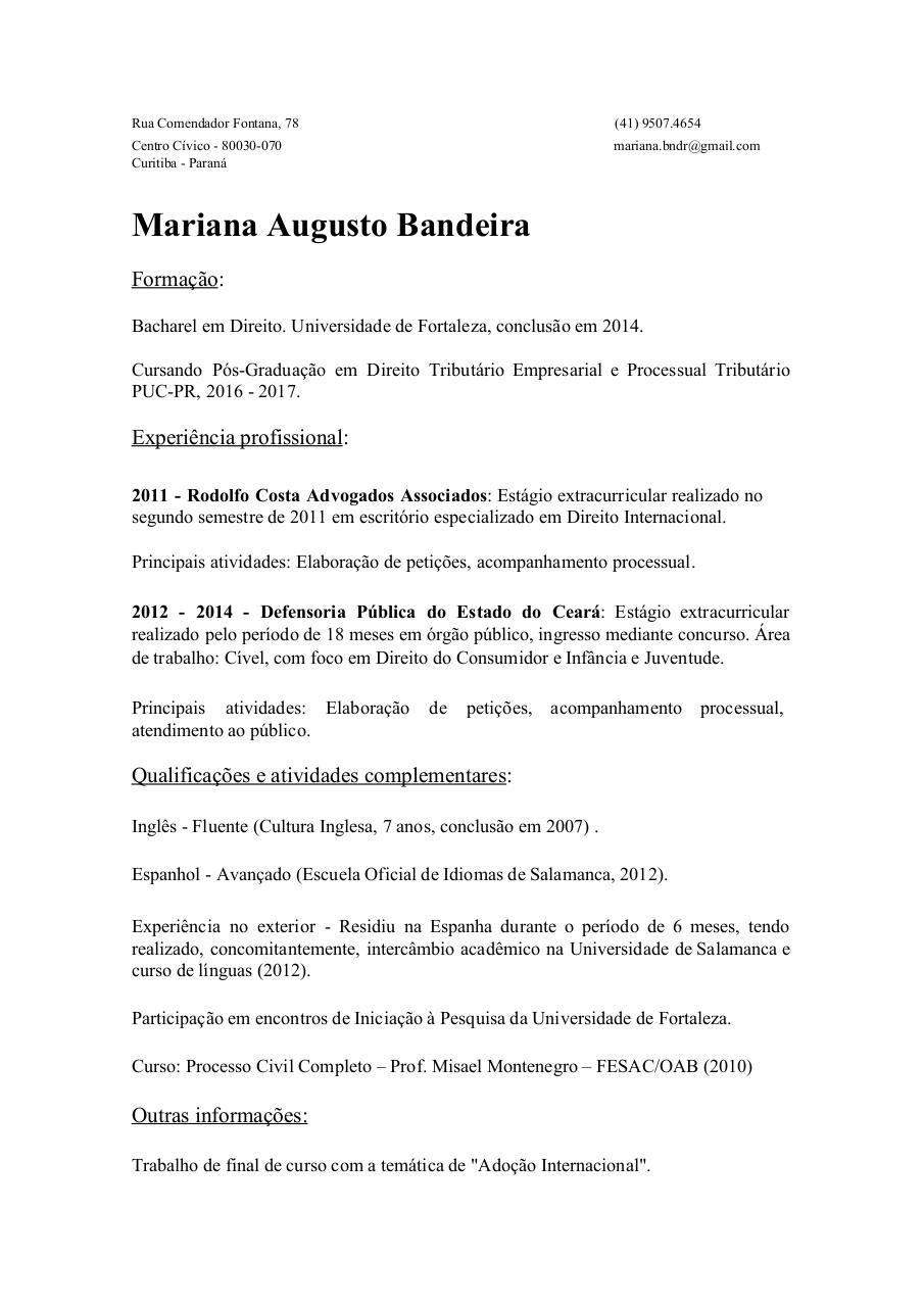 Document preview currÃ­culo - mariana bandeira.pdf - page 1/1