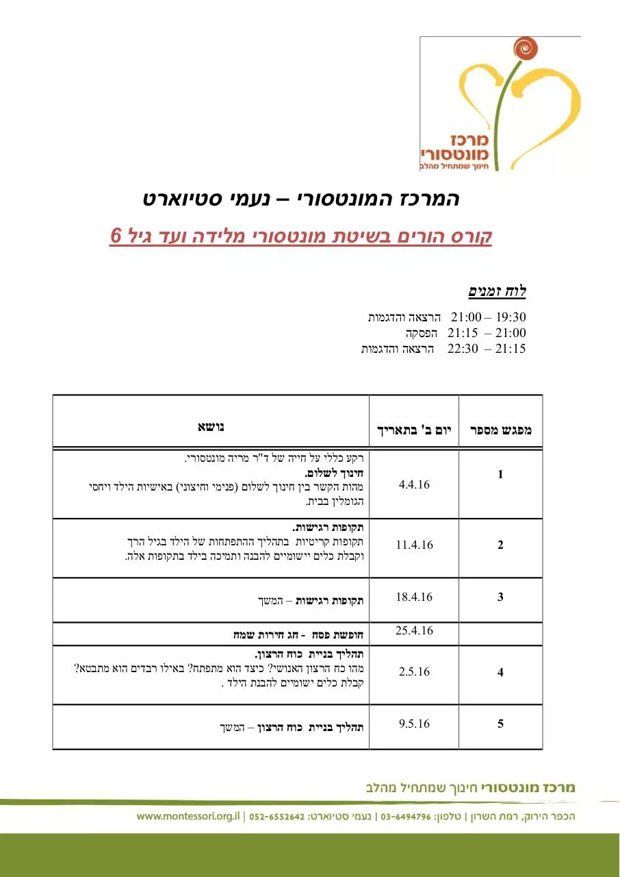 Page 1 of 2, montessori course