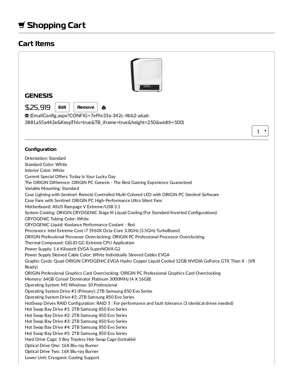 Document preview Your Shopping Cart _ ORIGIN PC.pdf - page 1/3
