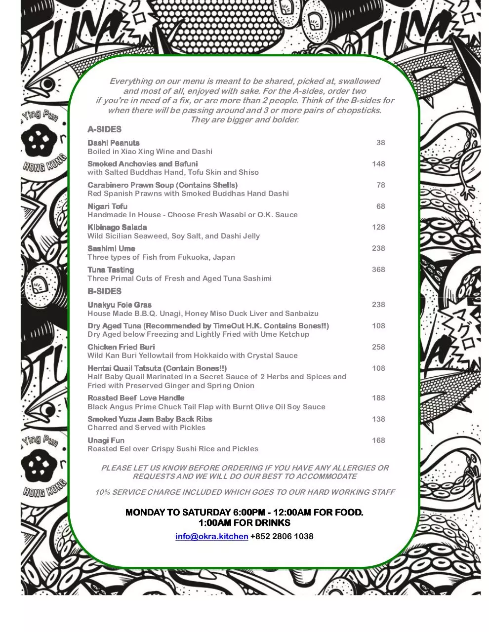 Document preview - Okra Kitchen Menu 18 Mar.pdf - Page 1/1