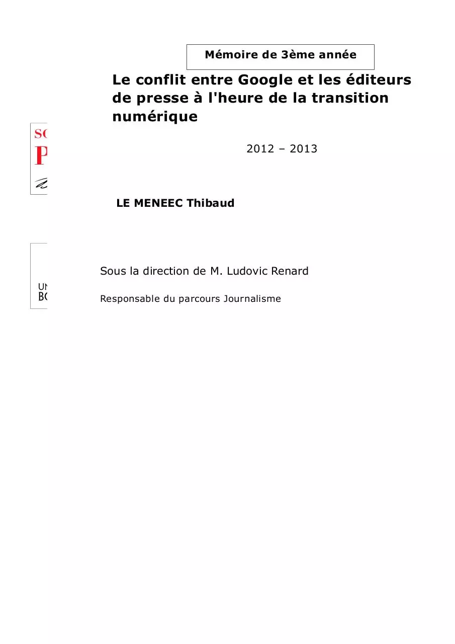 Page 1 of 79, Mémoire de troisième année