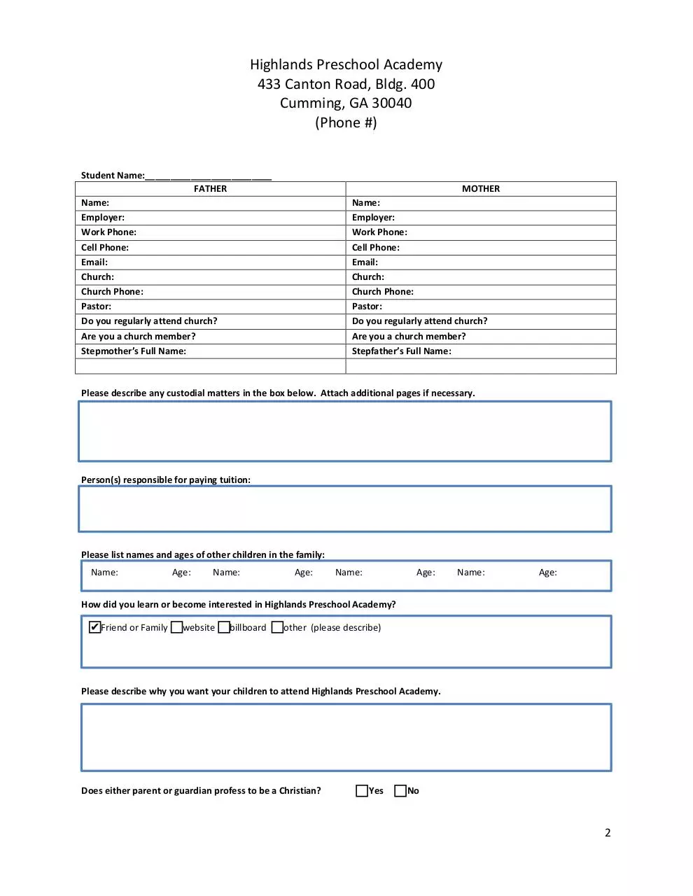 Page 2 of 8, HPA APPLICATION DIGITAL