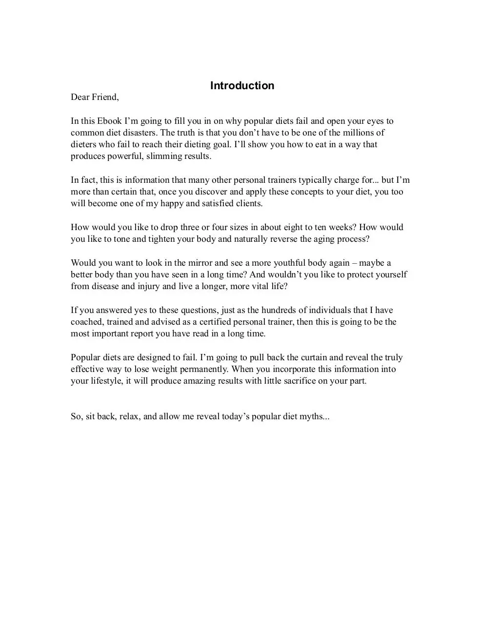 Page 3 of 9, Ebook Diet Myths Revealed