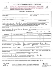 Page 1, Employment Application