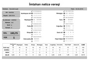 Page 1, mtahan nəticə vərəqi (8 ci siniflər)