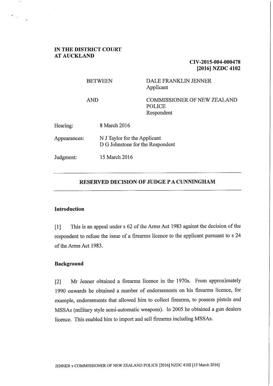 Page 1 of 17, Jenner v CoP