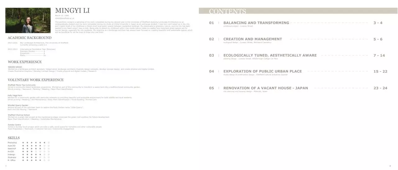 Page 2 of 14, Mingyi Li portfolio