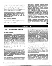 Page 1, The Decline of Hysteria