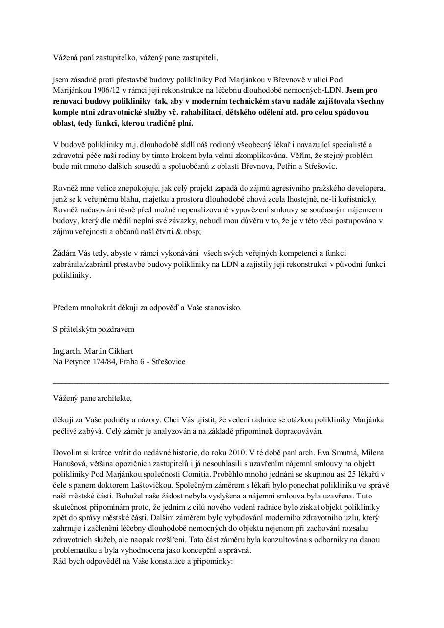 Document preview Poliklinika Pod MarjÃ¡nkou.pdf - page 1/2