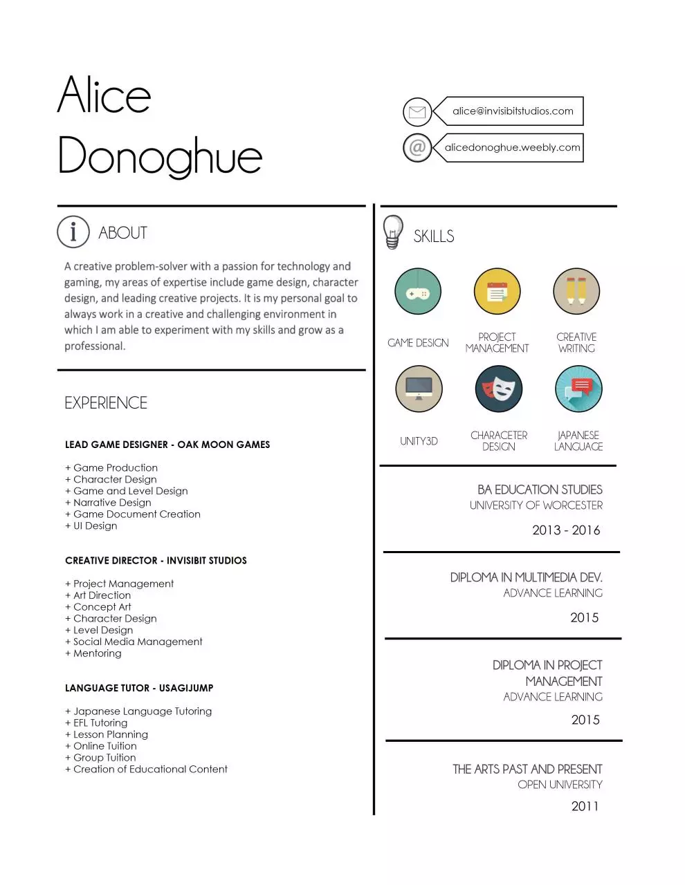 Page 1 of 1, AliceDonoghueResume