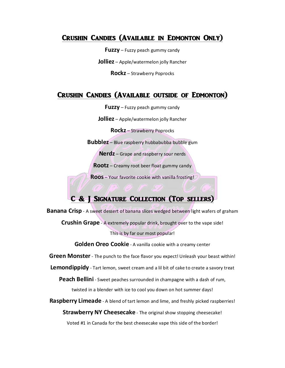 C & J Flavor List.pdf - page 1/6