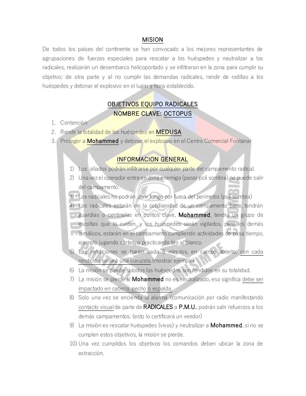 Document preview OPERACION ULTIMO SOBREVIVIENTE (BRIEF RADICALES).pdf - page 3/5