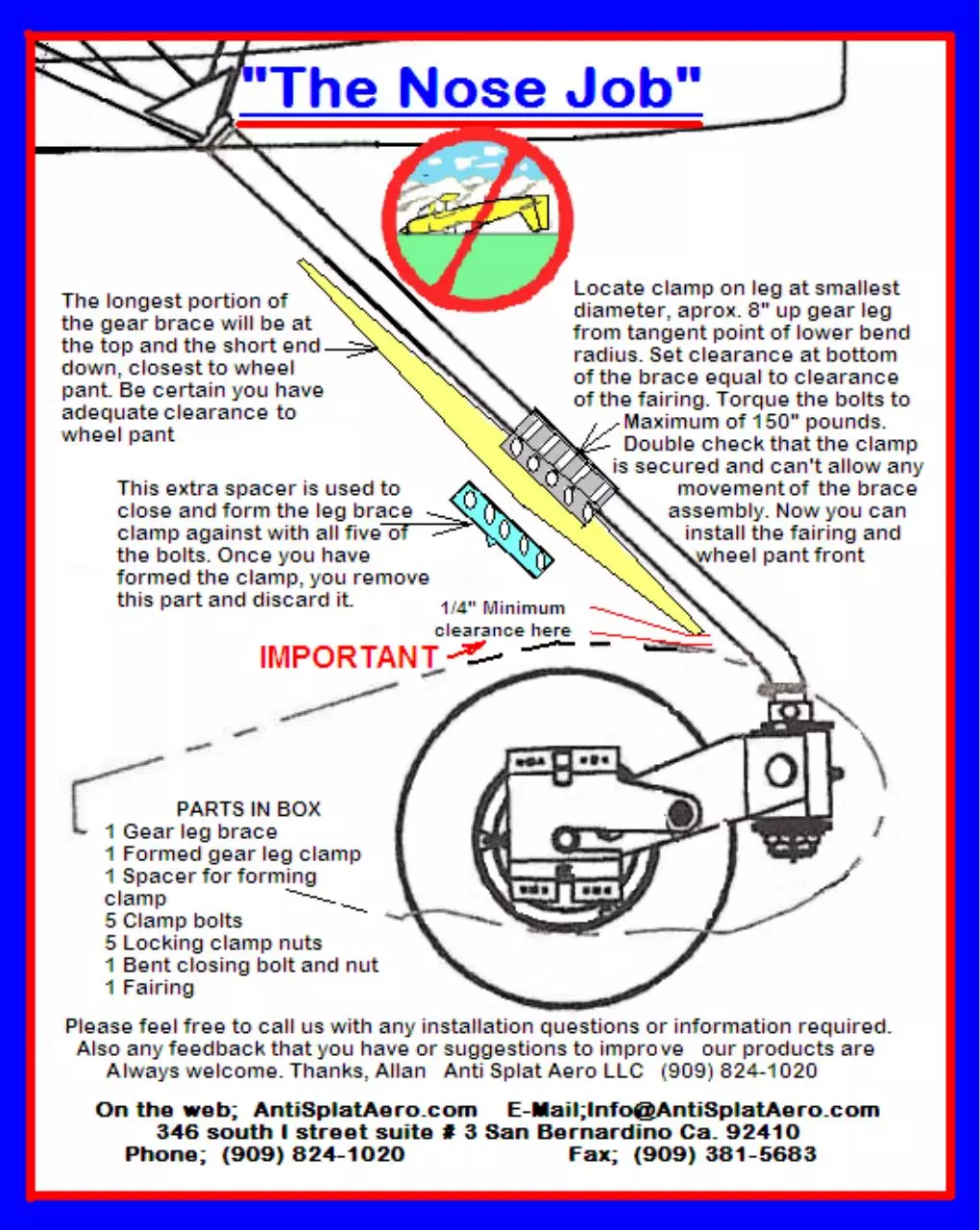 Page 1 of 1, Nose Job Install Detail