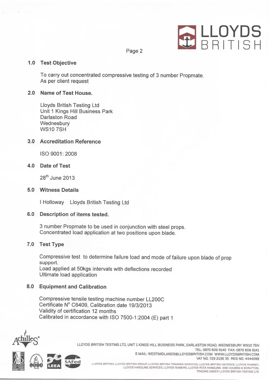 Page 3 of 8, TEST RESULTS PROPMATE EDITED