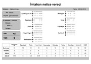 Page 3, mtahan nəticə vərəqi (6 cı sinif)