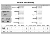 Page 2, mtahan nəticə vərəqi (8 ci siniflər)