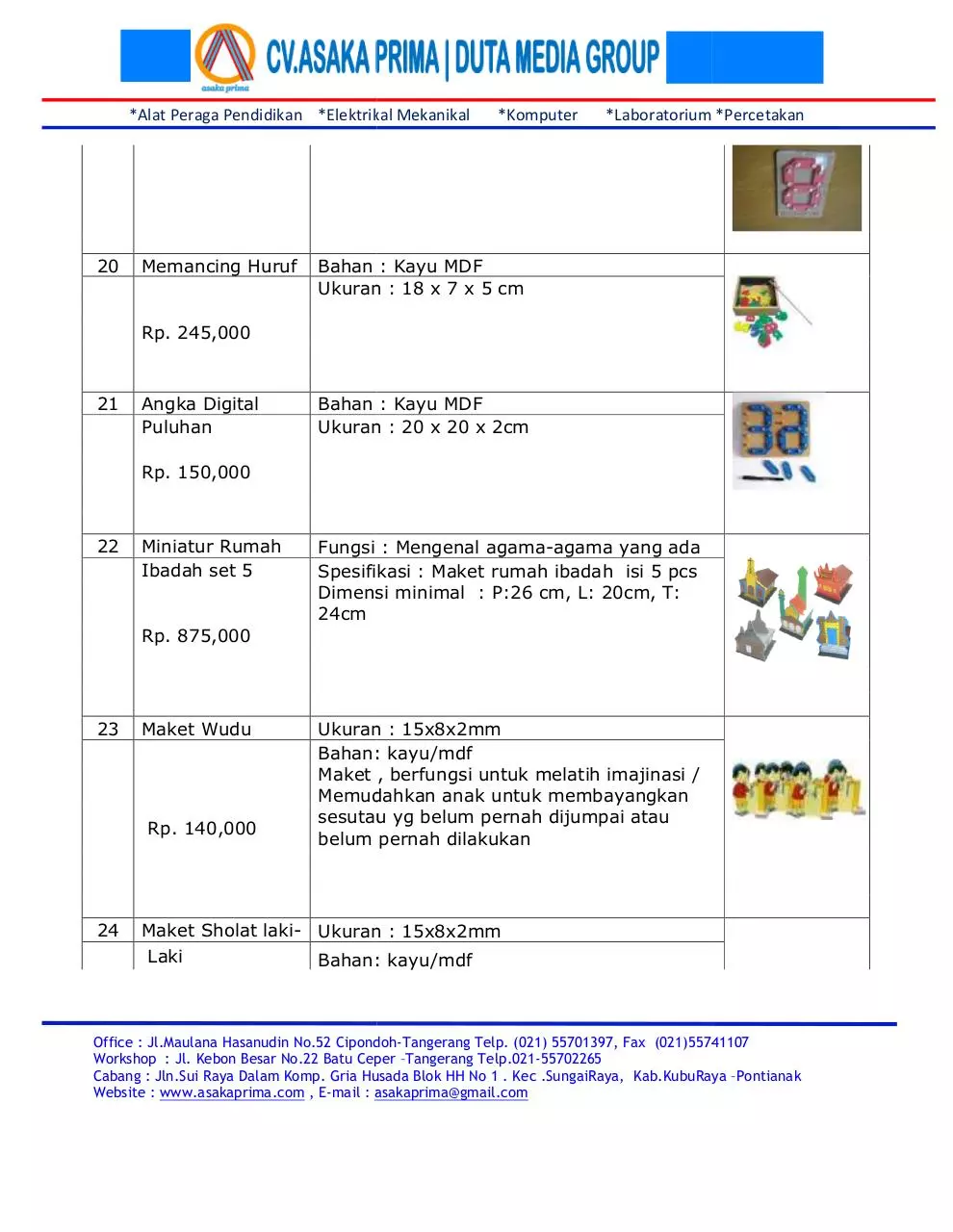Page 5 of 11, ASAKA PRIMA Produsen dan Distributor Mainan Edukasi Anak APE