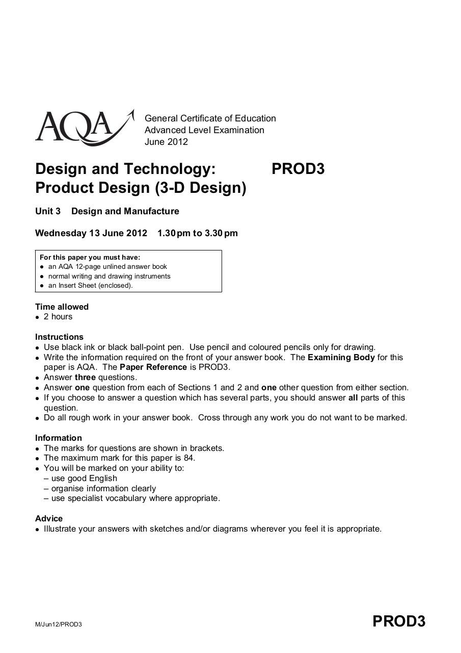 Document preview AQA-PROD3-QuestionPaper-2012.pdf - page 1/4