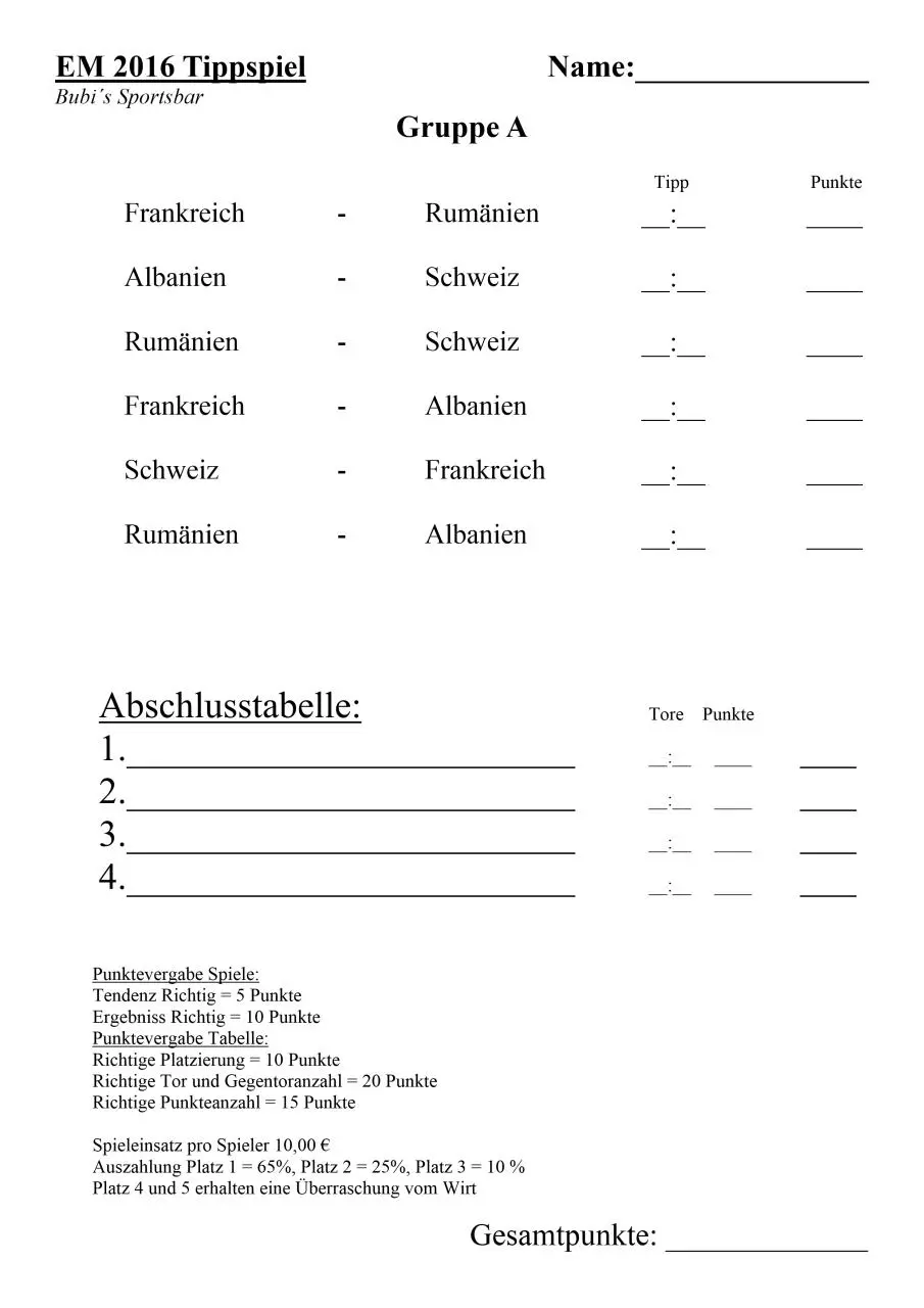 Page 1 of 9, EM Tippspiel