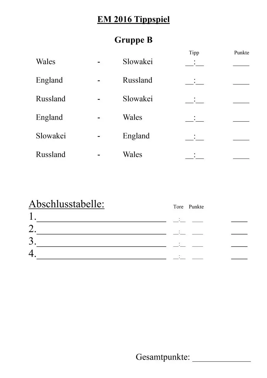 Page 2 of 9, EM Tippspiel
