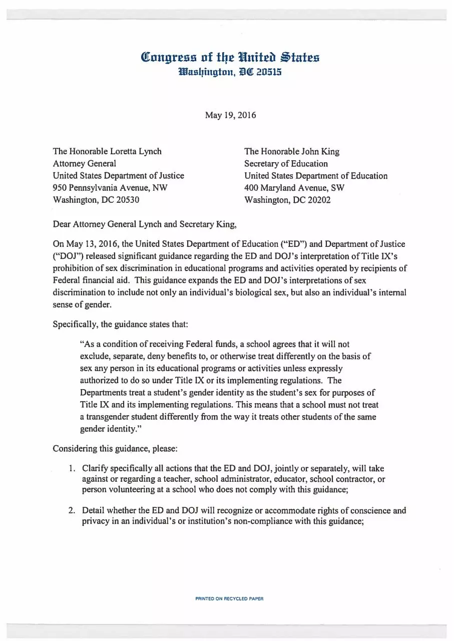 Page 1 of 9, Department of Education Accountability Letter