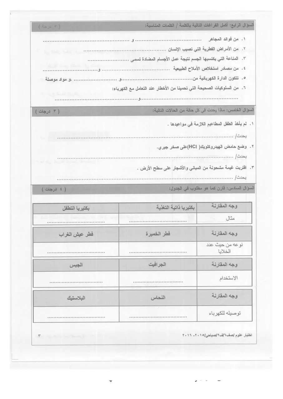 Page 3 of 4, 2 2015 2016 علوم صباحي سادس