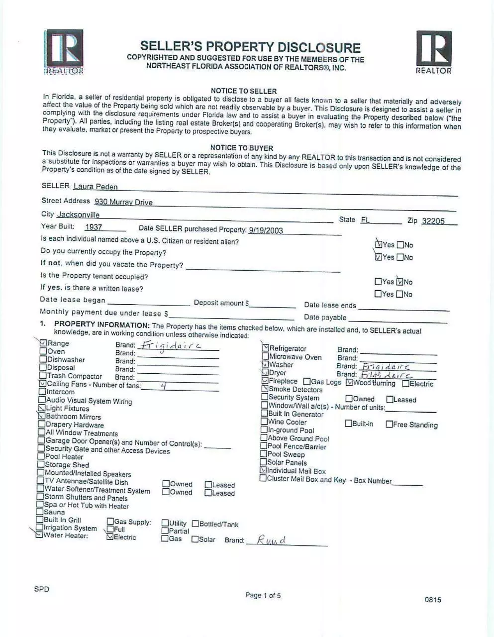 Page 2 of 13, 930 Murray Drive Disclosures