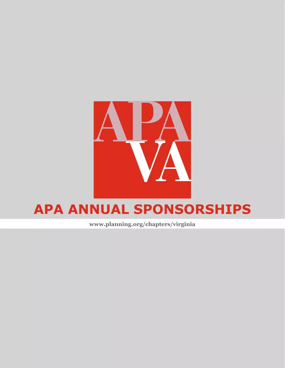 Page 1 of 5, APAVA 2016 Annual Sponsorship
