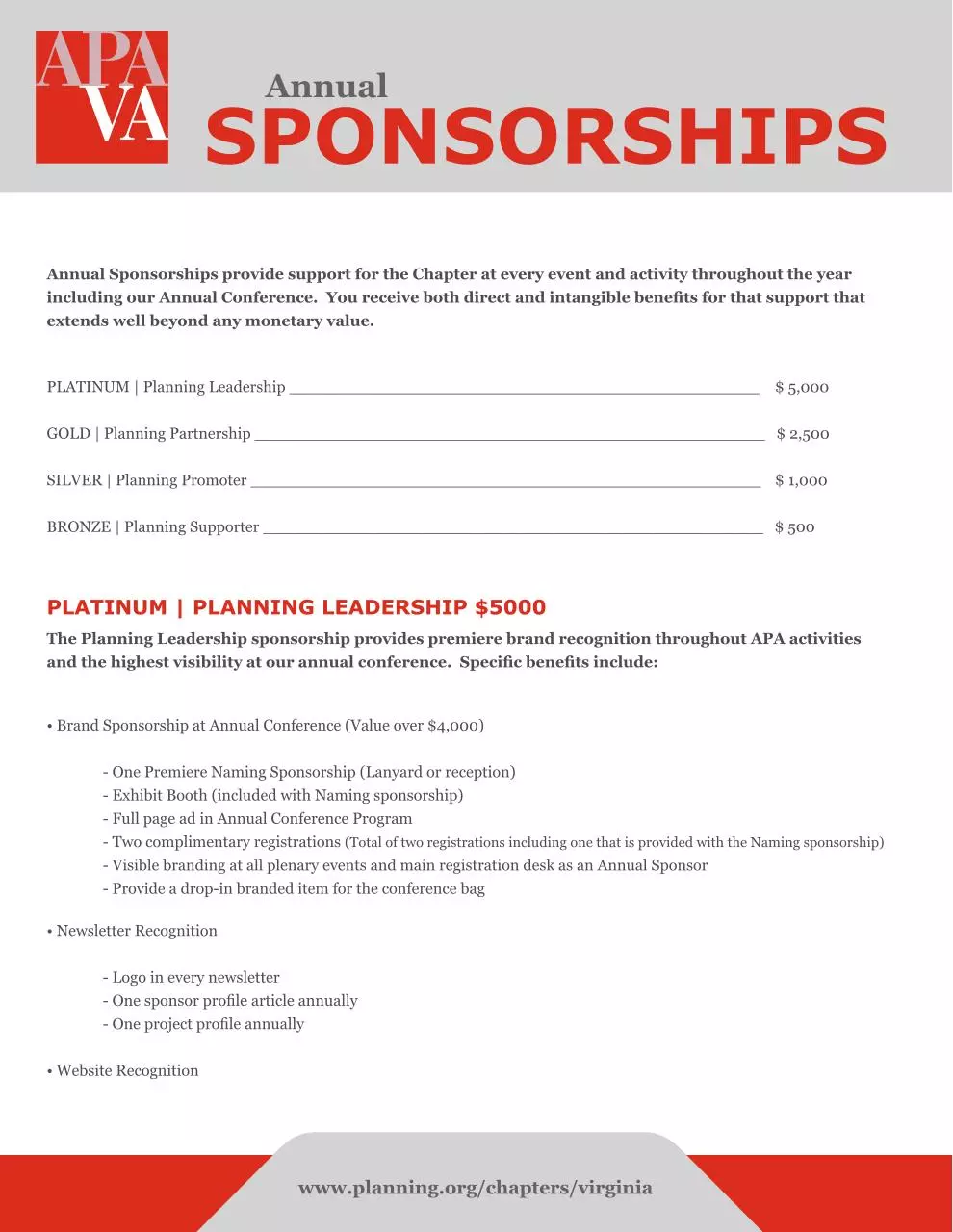 Page 2 of 5, APAVA 2016 Annual Sponsorship
