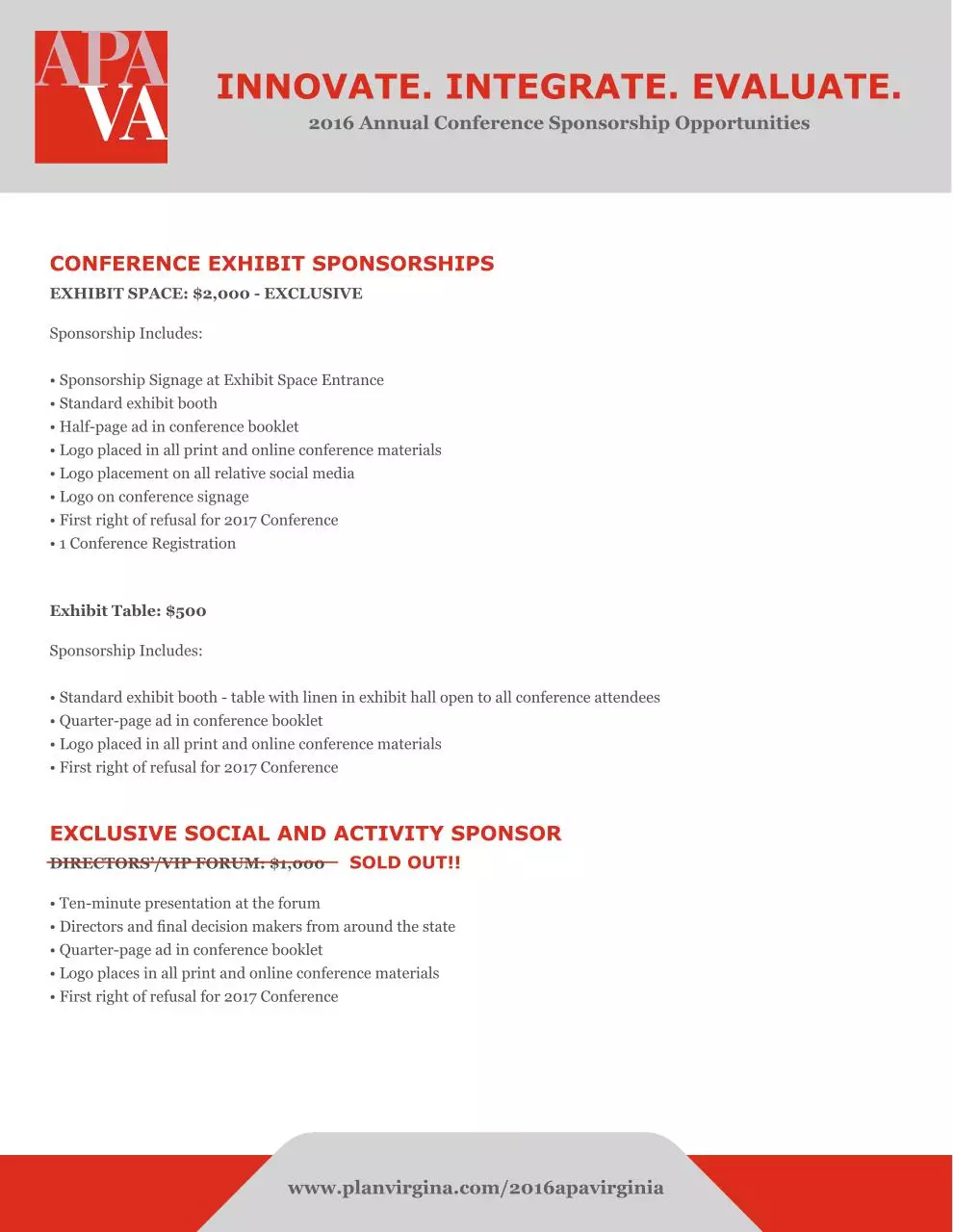 Page 4 of 9, APAVA 2016 Conference Sponsorship